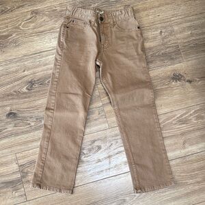 Tan Straight-Leg Jeans